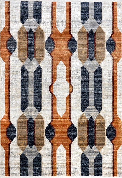 Beige Vintage Geometric Area Rug 150x230 cm