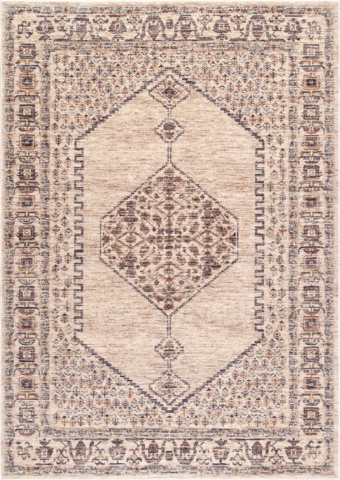 Tappeto con medaglione vintage beige 160x230 cm