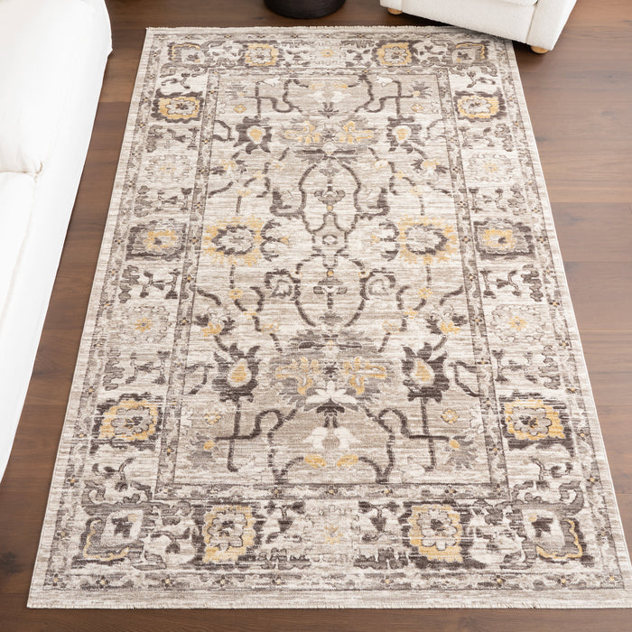 Tappeto con medaglione vintage beige 160x230 cm