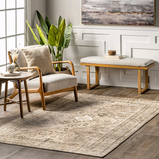 Beige Washable Area Rug 120x180 cm