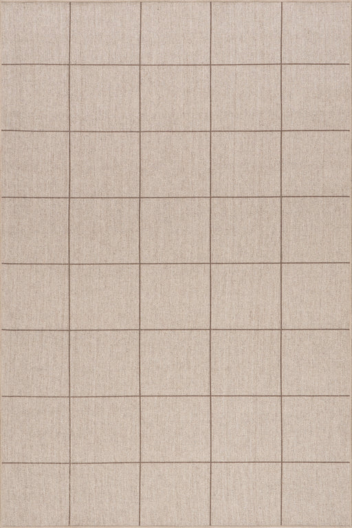 Beige Washable Checkered Area Rug for Comfortable Living