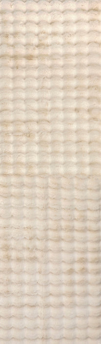 Tappeto nuvola lavabile in peluche a quadretti beige 120x180 cm