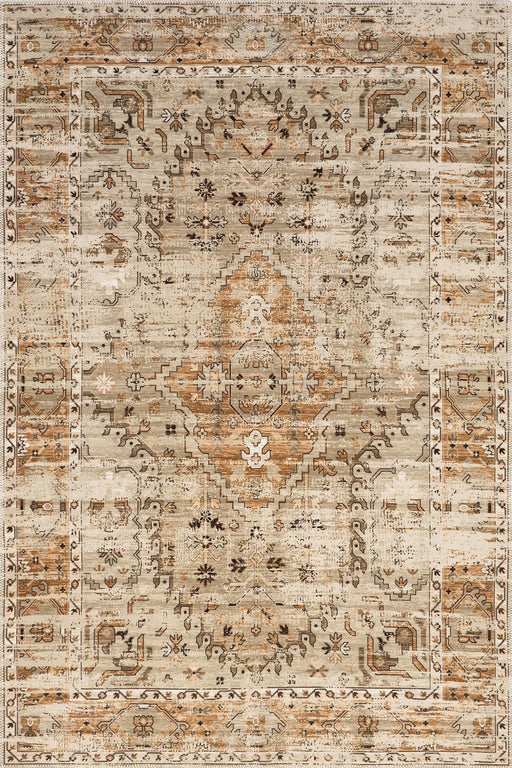 Beige Washable Medallion Area Rug for Home Décor