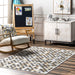 Beige Washable Mini Tiled Area Rug 76x122 cm