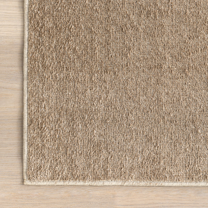 Beige Washable Nori Solid Textured Area Rug 132x183 cm