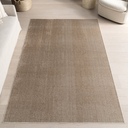 Beige Washable Nori Solid Textured Area Rug 132x183 cm