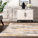 Beige Washable Rug With Watercolor Strokes Design