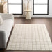 Beige Washable Textured Area Rug for Living Room