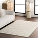 Beige Washable Textured Area Rug for Living Room