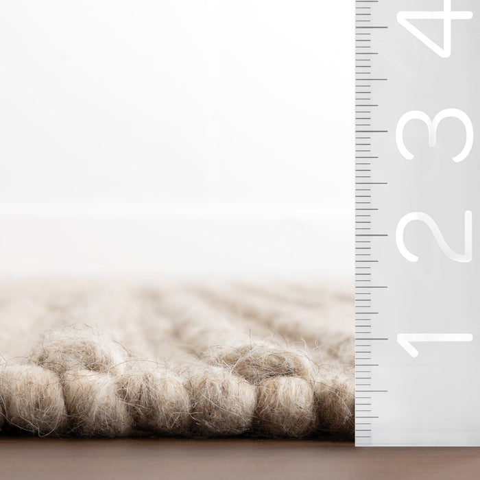 Beige Wool And Cotton High-Low Area Rug 152x244 cm