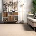 Beige Wool Monochrome Area Rug 140x200 cm