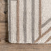 Beige Wool Striped Area Rug for Cozy Living Spaces