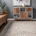 Beige Wool Striped Area Rug for Cozy Living Spaces