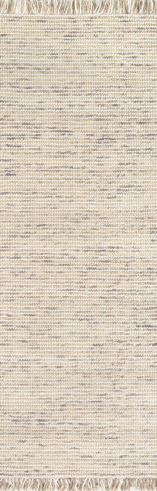 Beige villainen tupsualuematto 152cm x 244cm Käsintehty