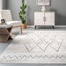 Beige Zig Zag Washable Area Rug 120x180 cm