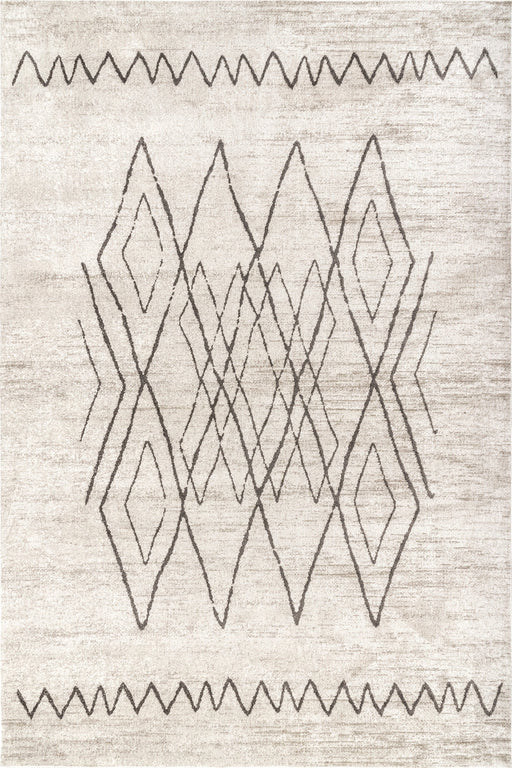 Beige Zig Zag Washable Area Rug 120x180 cm