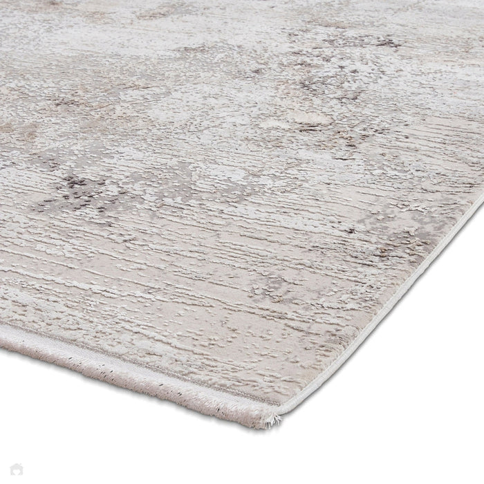 Bellagio 2790 Modern Abstract Distressed Marbled Metallic Shimmer Textured Ultra High-Density Soft Flat Pile Beige Rug