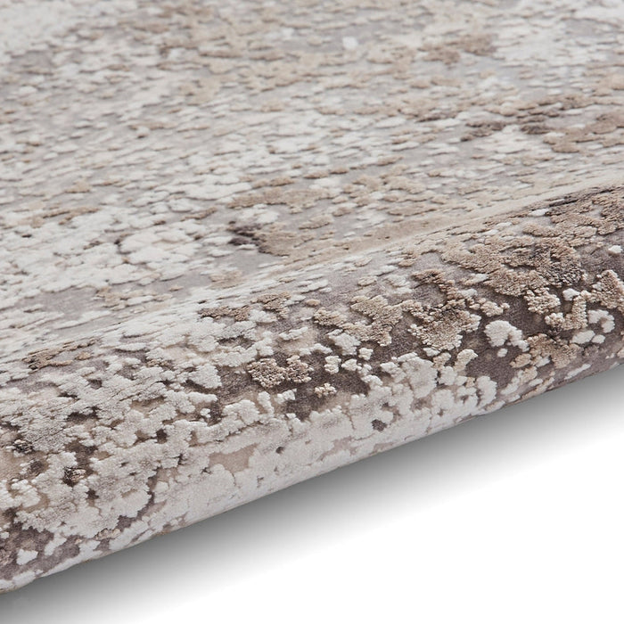 Bellagio 2790 Modern Abstract Distressed Marbled Metallic Shimmer Textured Ultra High-Density Soft Flat Pile Beige Rug