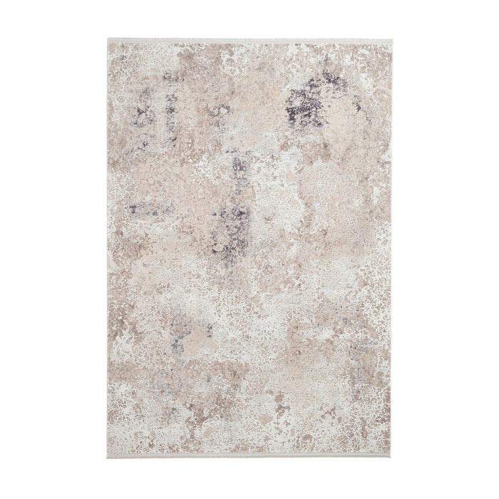 Bellagio 9196 Modern Abstract Distressed Marbled Metallic Shimmer Textured Ultra High-Density Soft Flat Pile Beige Rug