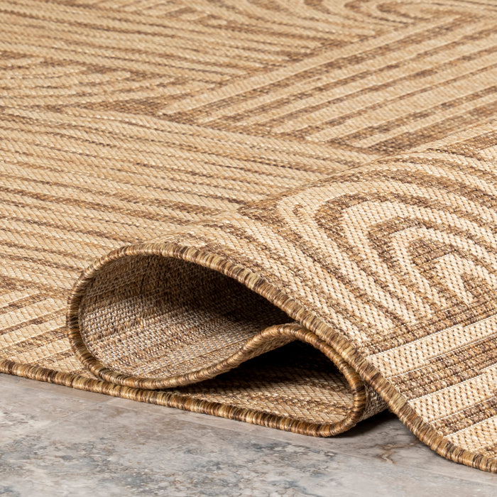 Bellamy Semicircles Brown Indoor Outdoor Area Rug 152 x 244 cm