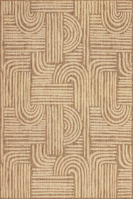 Bellamy Semicircles Brown Indoor Outdoor Area Rug 152 x 244 cm