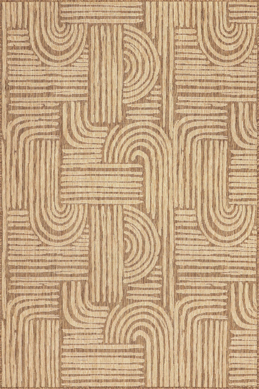 Bellamy Semicircles Brown Indoor Outdoor Area Rug 152 x 244 cm