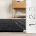 Bergamot Black Cotton Striped Rug 152x244 cm