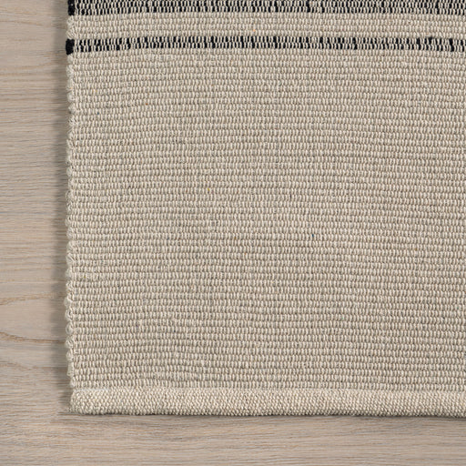 Bergamot Striped Cotton Area Rug 120x180 cm Beige