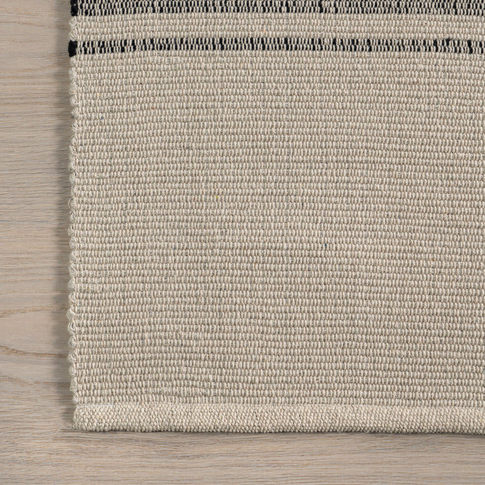 Bergamott stripete bomullsarealteppe 120x180 cm Beige