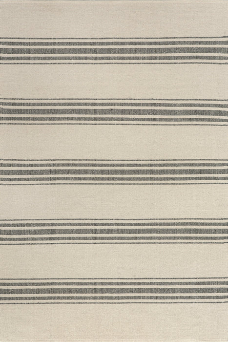 Bergamot Striped Cotton Area Rug 150 cm Beige