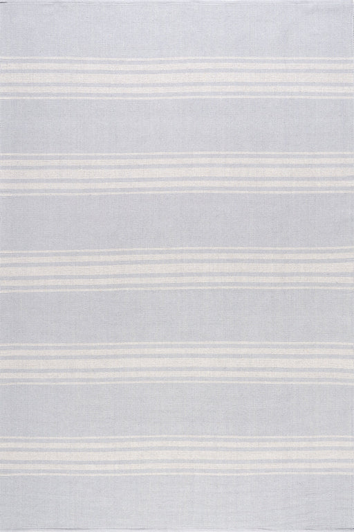 Bergamot Striped Cotton Area Rug Blue Grey 152x244 cm