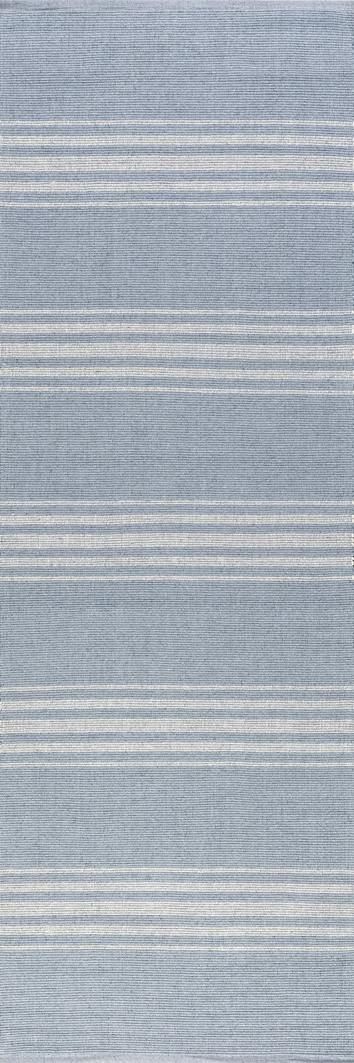 Bergamot Striped Cotton Area Rug in Blue Grey 160x230 cm