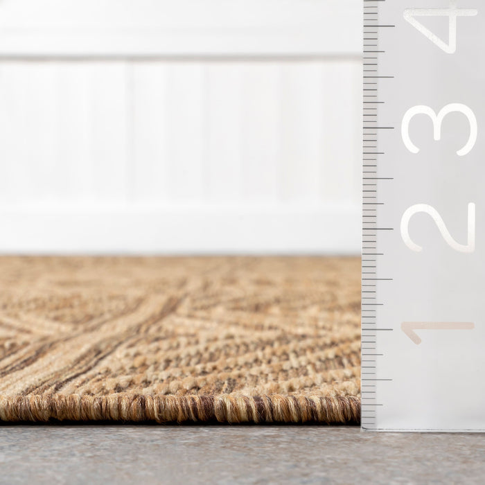 Bergamot Striped Cotton Rug In Brown For Indoor Outdoor Use