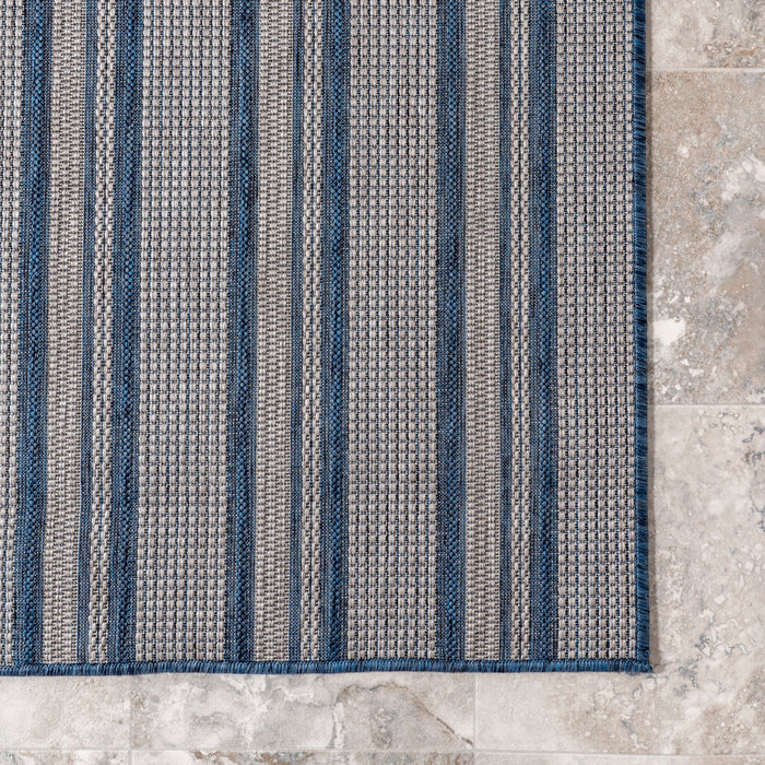 Bergamot Striped Cotton Rug for Indoor and Outdoor Use