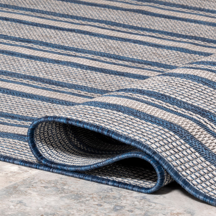 Bergamot Striped Cotton Rug for Indoor and Outdoor Use