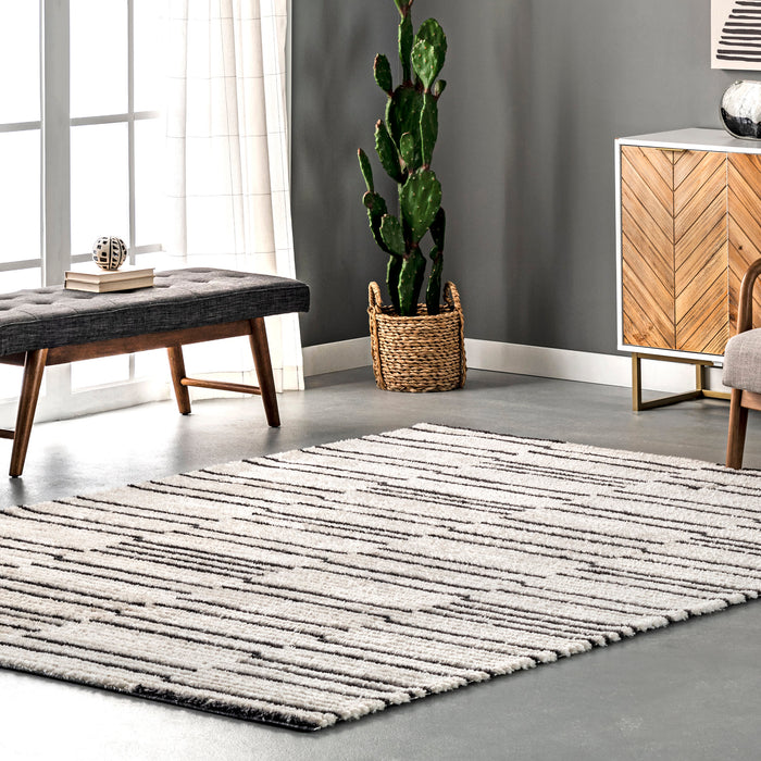 Betty Striped Area Rug - Beige 120cm x 180cm