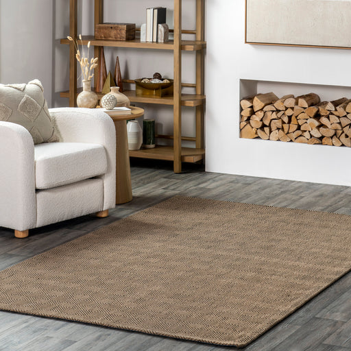 Beverlee Natural Jute Checkered Area Rug 150x90 cm