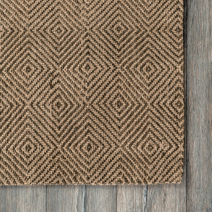 Beverlee Natural Jute Checkered Area Rug 150x90 cm