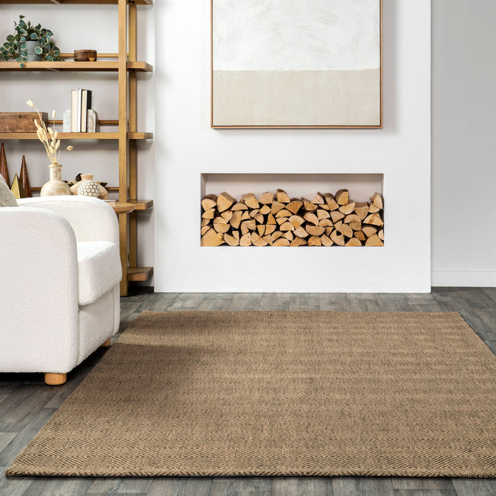 Beverlee Natural Jute Checkered Area Rug 150x90 cm