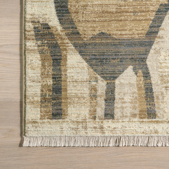 Bheri Beige Abstract Area Rug 152 cm x 244 cm