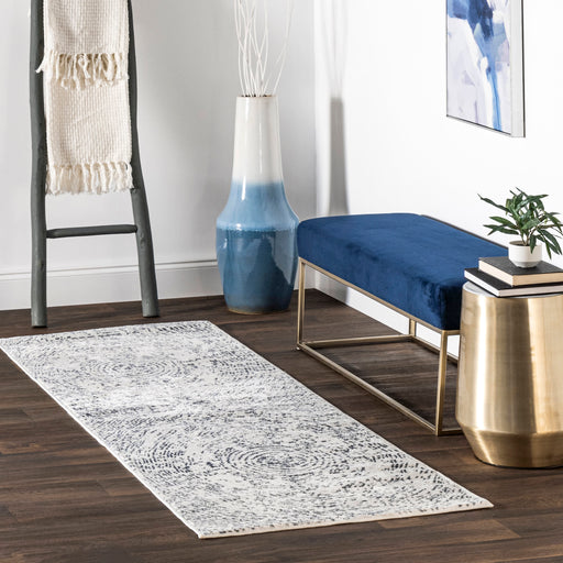 Bianca Blue Abstract Area Rug for High-Traffic Spaces