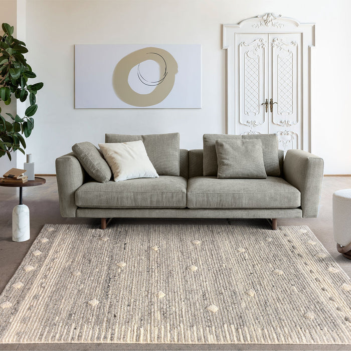 Biloxi Wool Rug With Abstract Design And Natural Color