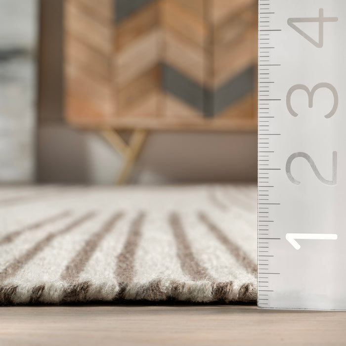 Birchwood Striped Wool Area Rug 152x244 cm