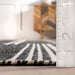 Birchwood Striped Wool Area Rug 152x244 cm Dark Grey