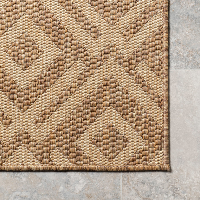 Birdseye Lattice Rug for Indoor and Outdoor Use Beige 140 x 200 cm