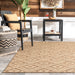 Birdseye Lattice Rug for Indoor and Outdoor Use Beige 140 x 200 cm