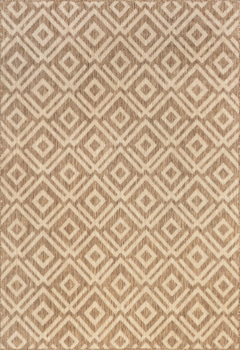 Birdseye Lattice Rug for Indoor and Outdoor Use Beige 140 x 200 cm