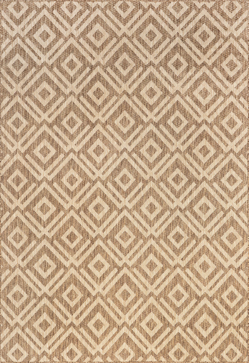 Birdseye Lattice Rug for Indoor and Outdoor Use Beige 140 x 200 cm