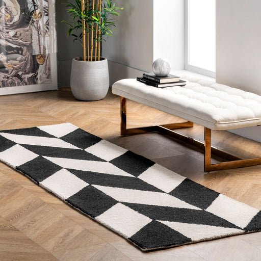 Black And White Checkerboard Area Rug 120x170 cm