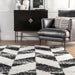 Black And White Herringbone Shag Area Rug 160x230 cm